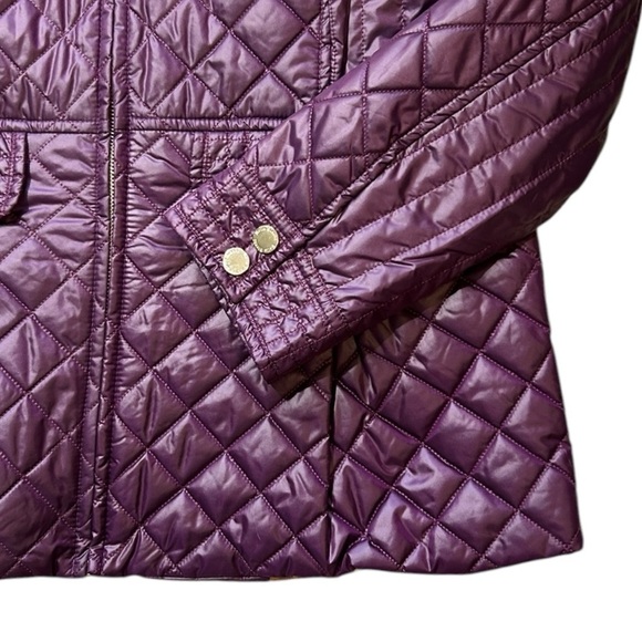 BELLA BICCHI Purple Quilted Coat Jacket sz 16 Lined Lightweight Pockets Short - Picture 6 of 12